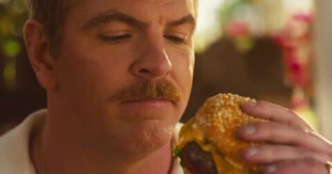 A man stares at an Impossible Burger
