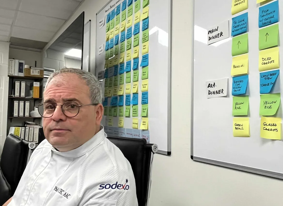Chef Phil DeMaiolo with his hospital meal plans
