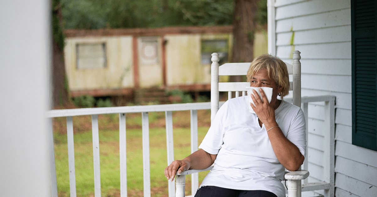 Activist Elsie Herring on her porch in Duplin County
